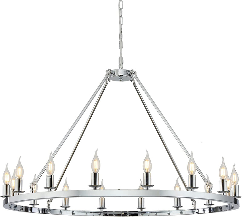 Hubrin Gold Wagon Wheel Chandelier, 20-Light 47 Inch, Farmhouse Industrial X- Large Chandelier Light Fixtures E12 Base Kitchen Island Light for Home Staircase Store (Sand Gold, 47" 20-Light) Home & Garden > Lighting > Lighting Fixtures > Chandeliers Hubrin Chrome 39.4" 16-Light 