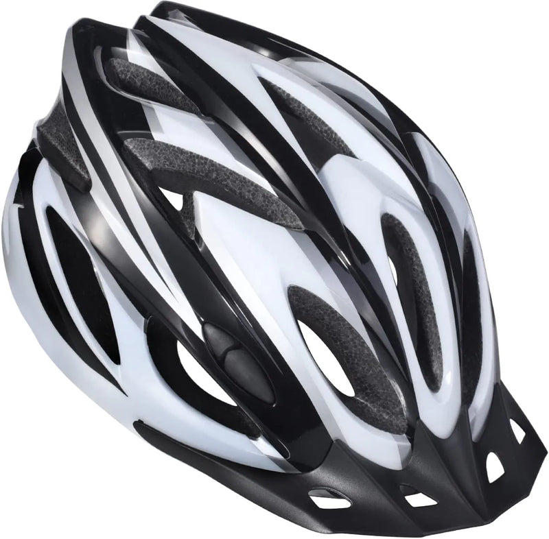 Zacro Adult Bike Helmet Lightweight - Bike Helmet for Men Women Comfort with Pads&Visor, Certified Bicycle Helmet for Adults Youth Mountain Road Biker Sporting Goods > Outdoor Recreation > Cycling > Cycling Apparel & Accessories > Bicycle Helmets Zacro Black plus white  
