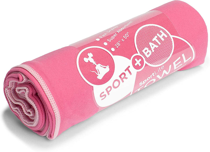 Sportlite Sport Towel - Travel Towels - 100% Microfiber - Gym - Beach - Surf - Camping - Backpacking- Ultra-Light - Fast Drying - Multiple Sizes Home & Garden > Linens & Bedding > Towels SportLite Gym - Hot Pink/Blossom Gym: 28"x50" 