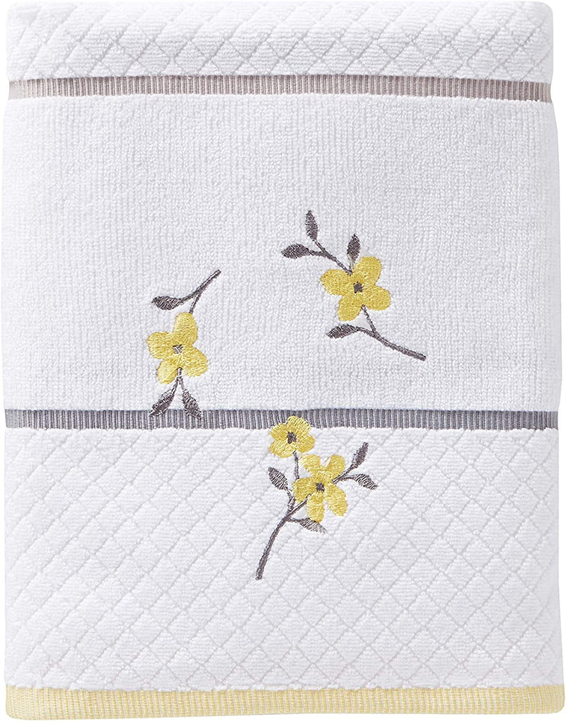 SKL HOME by Saturday Knight Ltd. - P0758000805103 Spring Garden Bath Towel, White, Bath Towel - Embroidered Home & Garden > Linens & Bedding > Towels SKL Home Bath Towel  