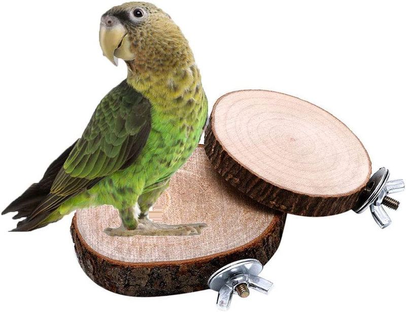 Keersi Natural Wood Perch Stand Toy for Small Medium Pet Bird Parrot Budgie Parakeet Cockatiel Conure Lovebird Finch Canary Hamster Gerbil Rat Chinchilla Squirrel Cage Platform Animals & Pet Supplies > Pet Supplies > Bird Supplies Keersi   
