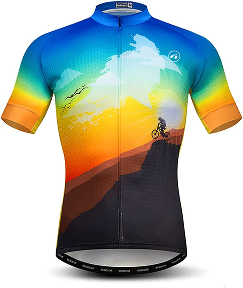 Weimostar Men'S Cycling Bike Jersey Short Sleeve with 3 Rear Pockets- Moisture Wicking, Breathable, Quick Dry Biking Shirt