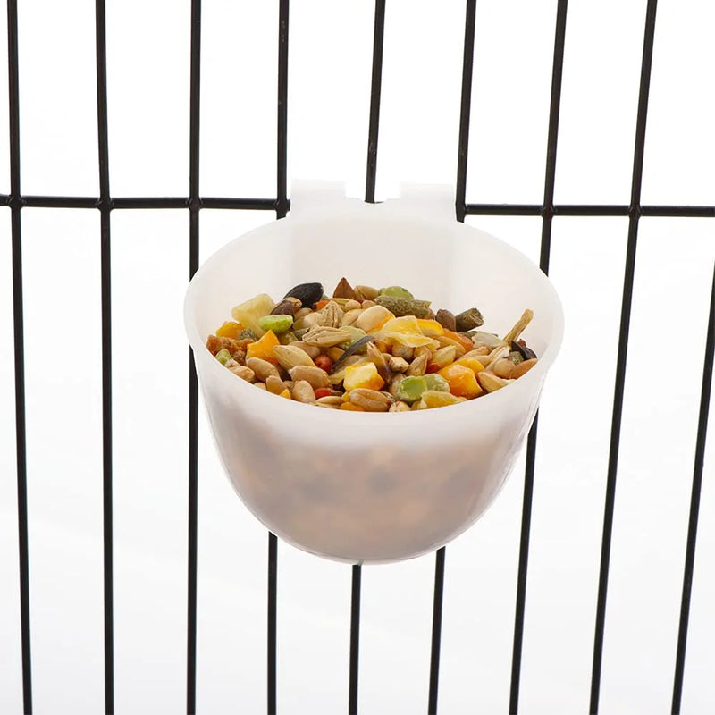 6 Pcs Mini Bird Food Bowl Feeder, Parrot Convenient Hanging Container, Plastic Pigeon Bird Cage Dish (White) Animals & Pet Supplies > Pet Supplies > Bird Supplies > Bird Cage Accessories > Bird Cage Food & Water Dishes DQITJ   