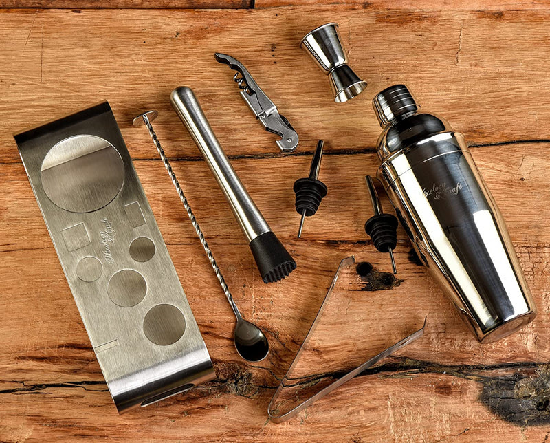 Mixology Bartender Kit: 9-Piece Bar Set Cocktail Shaker Set with Elegant Metal Stand Home & Garden > Kitchen & Dining > Barware Mixology & Craft   