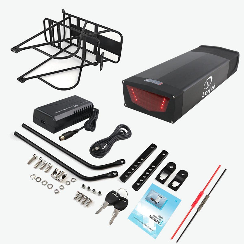 Joyisi Ebike Battery 48V 20AH Lithium Ion Battery with Charger, USB Port and Taillight, Electric Bike Battery for 1000W 750W 500W 250W E-Bike Motor Kit Sporting Goods > Outdoor Recreation > Cycling > Bicycles Joyisi   