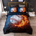 NTBED Baseball Comforter Set Twin for Boys Teens, 3-Pieces Sports Bedding Comforter,Fire Printed Quilt Set with 2 Matching Pillow Shams Home & Garden > Linens & Bedding > Bedding NTBED Orange Full(1 comforter& 2 pillowcases) 