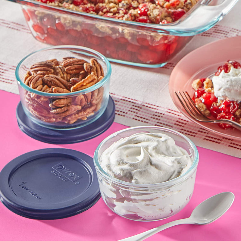 Pyrex Easy Grab 8-Piece Glass Baking Dish Set with Lids, Glass Food Storage Containers Set, 13X9-Inch, 8X8-Inch & 1-Cup Storage Containers, Non-Toxic, Bpa-Free Lids, Bakeware Set