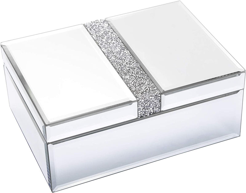 Large Diamante Glass Jewelry Box Jewelry Organizer Storage Decorative Box Organizer for Women Girls Luxurious Gift Home & Garden > Household Supplies > Storage & Organization Timetrace   