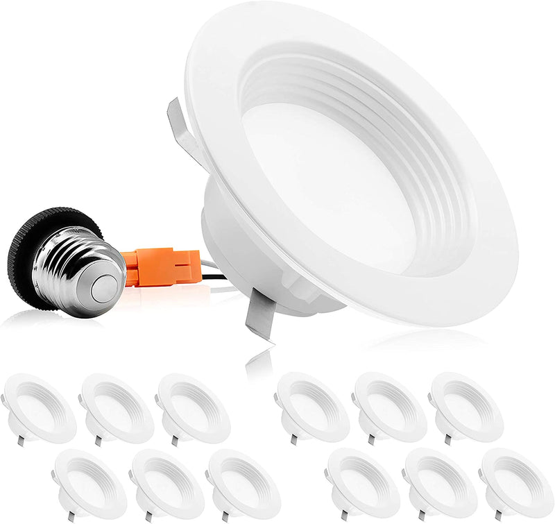 PARMIDA (12 Pack) 4 Inch Dimmable LED Recessed Lighting, Retrofit Downlight, 9W (65W Replacement), 600Lm, Baffle Trim, Ceiling Can Lights, Energy Star & Etl-Listed, 5 Year Warranty, 4000K Home & Garden > Lighting > Flood & Spot Lights Parmida LED Technologies   