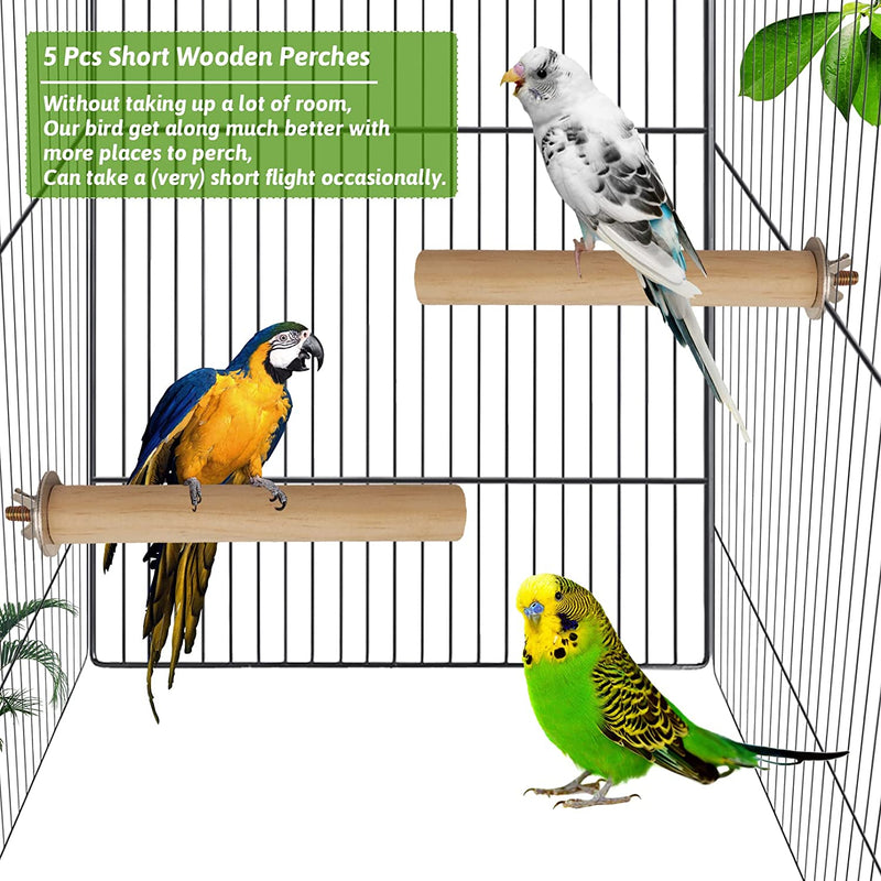 Hamiledyi Bird Perch Bird Stand Bird Cage Accessories Natural Wood Perch 5-Piece Set for Birds Animals & Pet Supplies > Pet Supplies > Bird Supplies Hamiledyi   