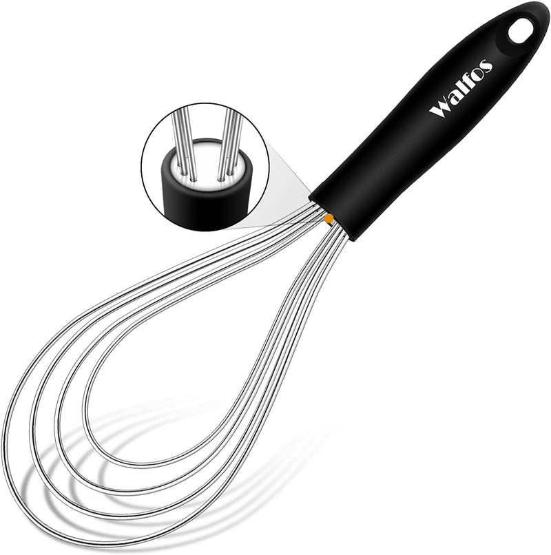 Stainless Steel Wire Whisk Set - 3 Packs Balloon Whisk, Thick Wire Wisk ＆ Strong Handles, Egg Frother for Cooking, Blending, Whisking, Beating and Stirring (8.5"+10"+11") Home & Garden > Kitchen & Dining > Kitchen Tools & Utensils Nobranded Wire Flat Whisk 11 inch 