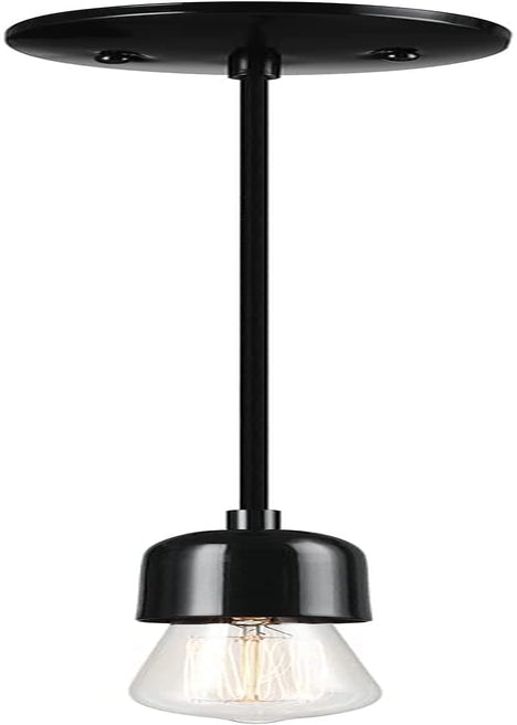 Globe Electric 60846 1-Light Plug-In or Hardwire Pendant Lighting, Dark Bronze, Antique Brass Accent Socket, Cage Shade, 15-Foot Black Fabric Cord, In-Line On/Off Switch, Pendant Lights Kitchen Island