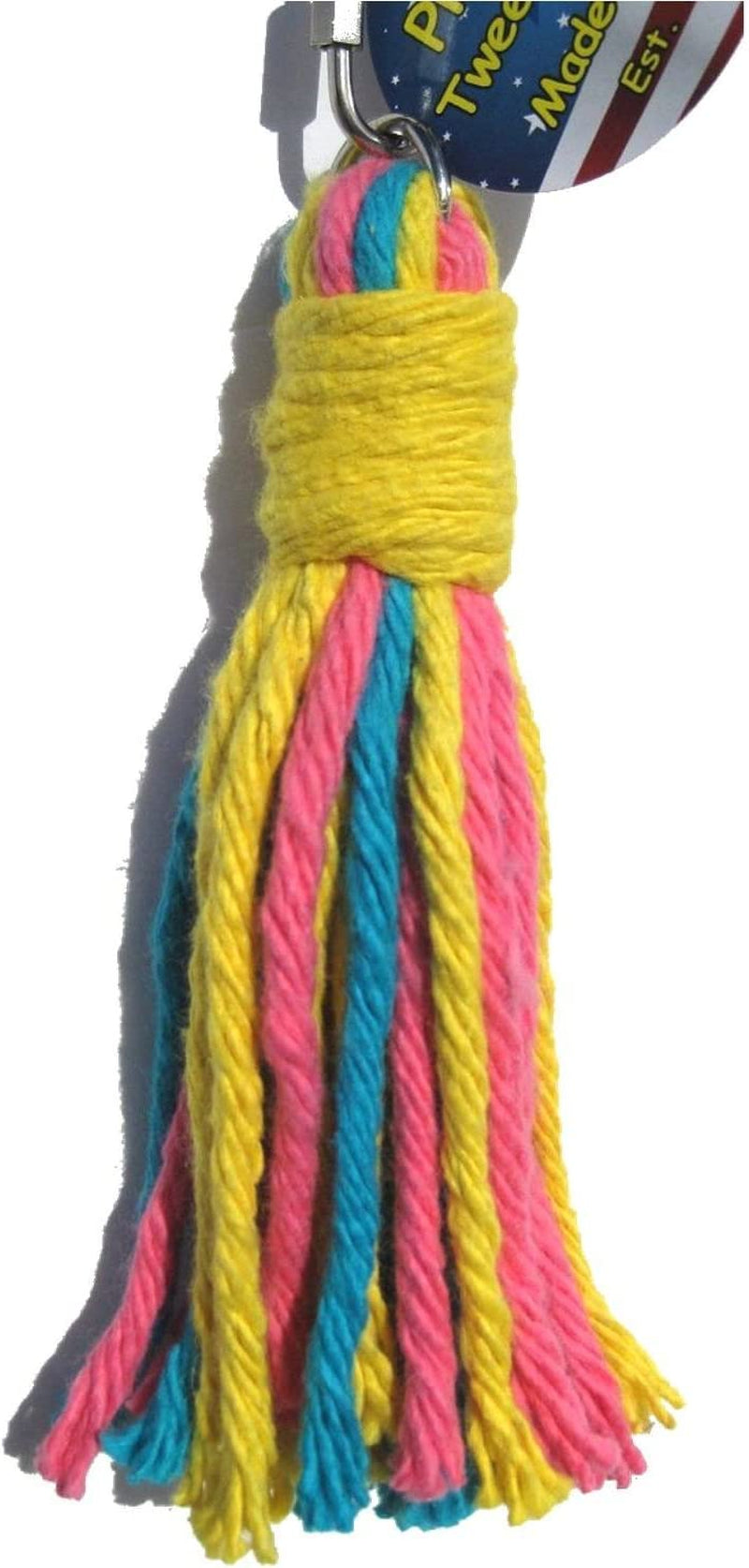 Sweet Feet and Beak Platinum Tweeter Weave Bird Toys - Perfect Cage Toy for Playing & Preening - Colorful, Safe, Cotton Rope - Birds Cage Playground Accessories & Supplies - Parrot Toys (Large) Animals & Pet Supplies > Pet Supplies > Bird Supplies > Bird Toys Sweet Feet and Beak Small  