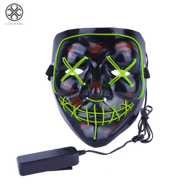 Luxtrada Halloween LED Glow Mask EL Wire Light up the Purge Movie Costume Party +AA Battery (Yellow) Apparel & Accessories > Costumes & Accessories > Masks Luxtrada   