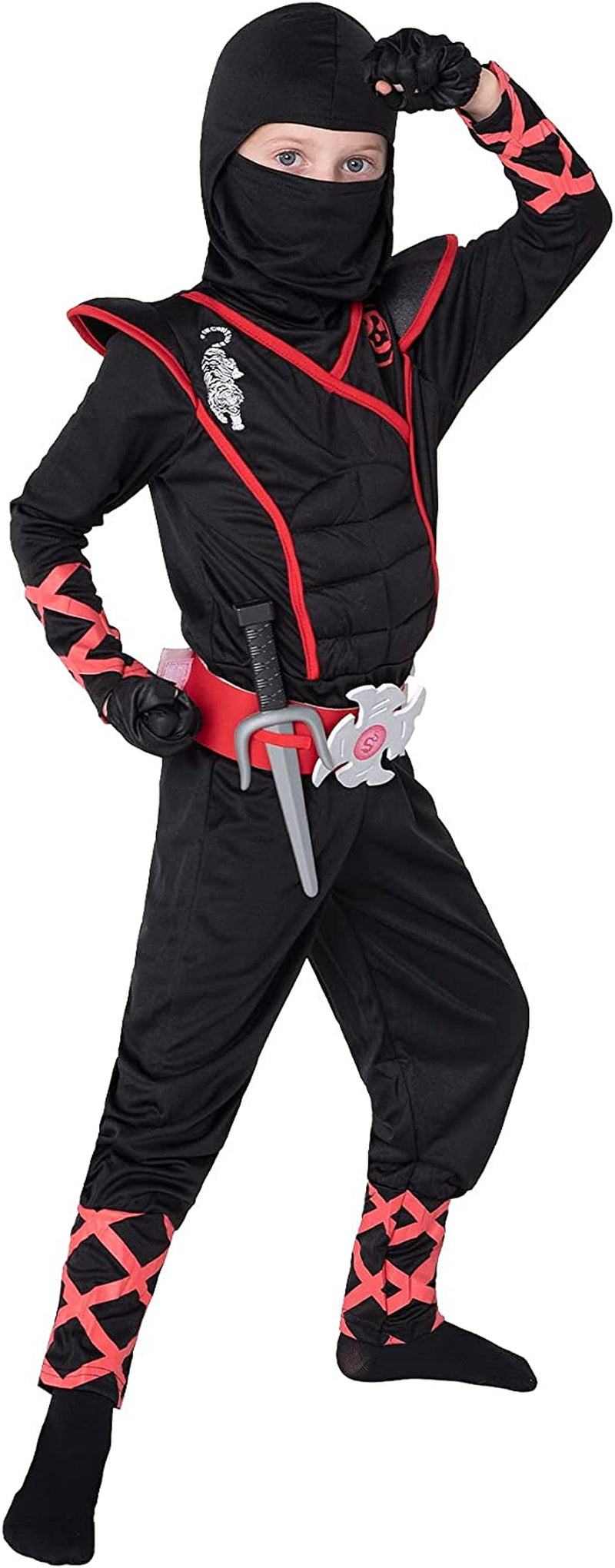 Spooktacular Creations Ninja Costume for Kids, Black Deluxe Ninja Costume for Boys Halloween Ninja Costume Dress up (Black, Small(5-7Yrs))  Joyin Inc   
