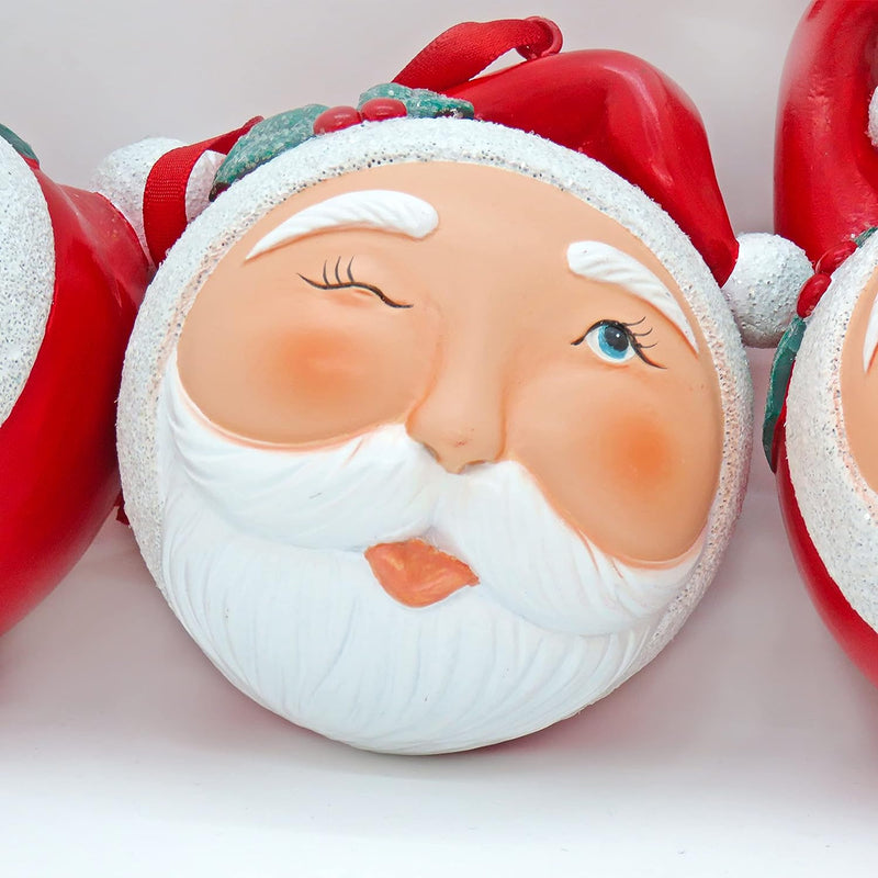 HGTV Home Collection 3 Whimsical Santa Ornaments, 4In  National Tree Company   