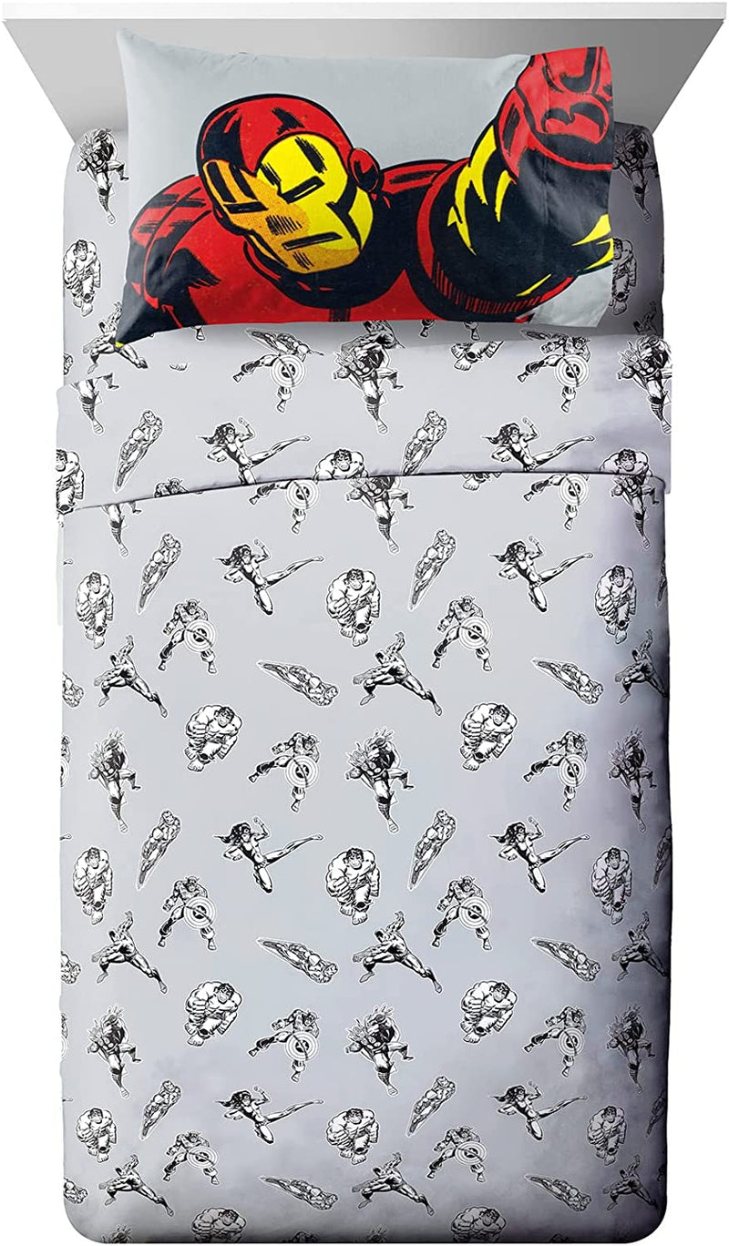 Jay Franco Disney Minnie Mouse Rainbow Stripe Twin Size Sheet Set - 3 Piece Set Super Soft and Cozy Kid’S Bedding - Fade Resistant Microfiber Sheets (Official Disney Product) Home & Garden > Linens & Bedding > Bedding Jay Franco & Sons, Inc. Gray - Avengers Twin 