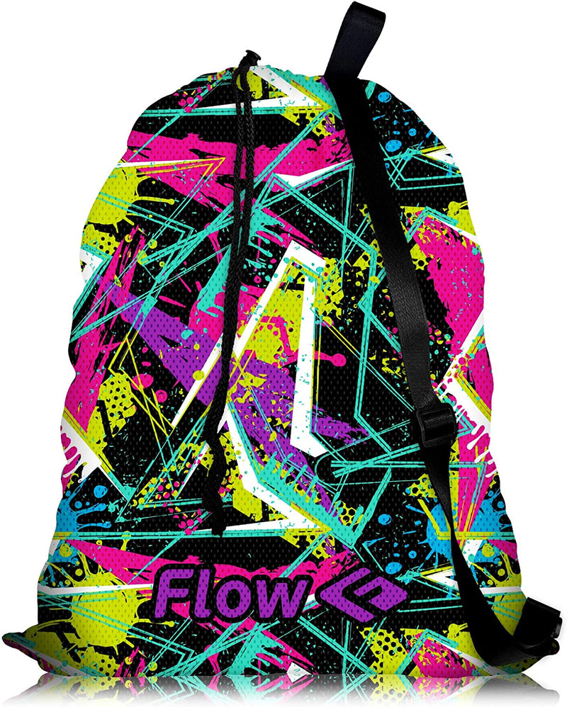 Flow Mesh Gear Bag - Drawstring Swim Bags for Swimming Equipment Available in 8 Awesome Designs Sporting Goods > Outdoor Recreation > Boating & Water Sports > Swimming Flow Swim Gear Oblivion  