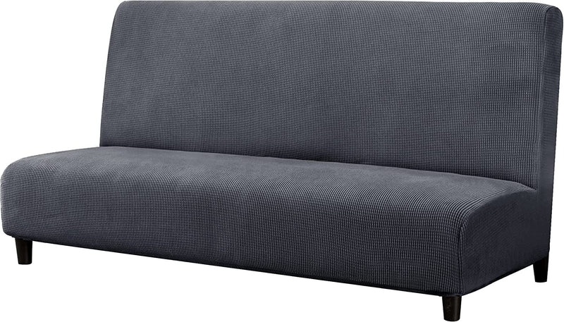 Subrtex Stretch Armless Sofa Slipcover Foldable Futon Cover Sofa Bed Washable Removable Furniture Protector (Celadon) Home & Garden > Decor > Chair & Sofa Cushions SUBRTEX Grey  