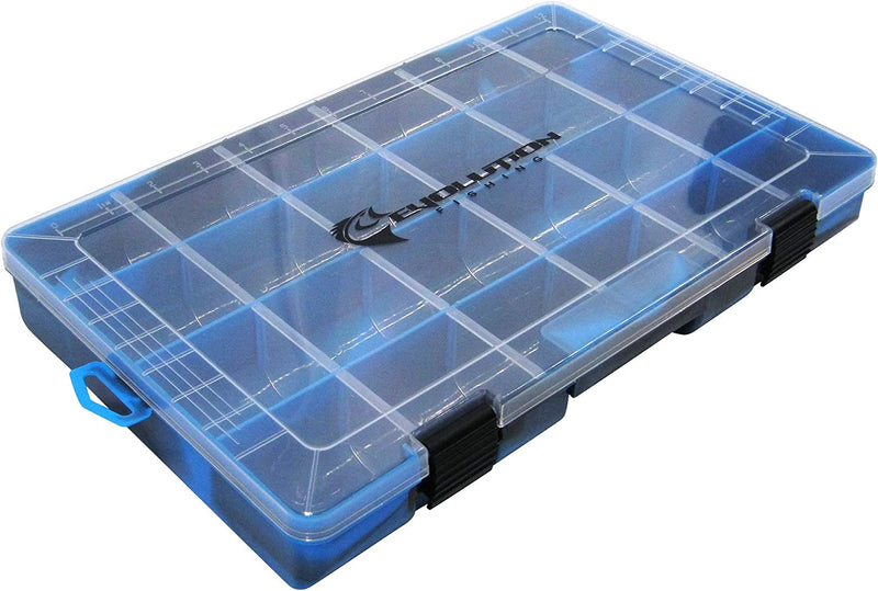 Evolution Outdoor 3700 Drift Series Fishing Tackle Tray – Colored Tackle Box Organizer with Removable Compartments, Clear Lid, 2 Latch Closure, Utility Box Storage Sporting Goods > Outdoor Recreation > Fishing > Fishing Tackle Evolution Outdoor Blue 4 pk 