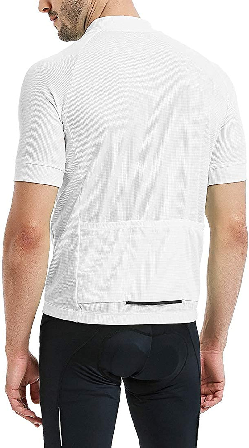 CATENA Men'S Cycling Jersey Short Sleeve Shirt Running Top Moisture Wicking Workout Sports T-Shirt Sporting Goods > Outdoor Recreation > Cycling > Cycling Apparel & Accessories CATENA White Small 