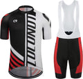 Coconut Ropamo CR Men'S Cycling Jersey Set Road Bike Jersey Zipper Pocket Bib Shorts with 4D Padded Cycling Clothing Set Sporting Goods > Outdoor Recreation > Cycling > Cycling Apparel & Accessories Coconut Ropamo Red/Black X-Large 