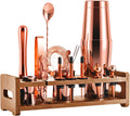 SOING Mixology 24-Piece Bartender Kit,Perfect Home Cocktail Shaker Set for Drink Mixing,Stainless Steel Bar Tools with Stand,Velvet Carry Bag & Recipes Cards Included Home & Garden > Kitchen & Dining > Barware SOING Rose Copper  