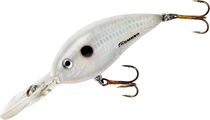 Bomber Lures Fat Free Shad Crankbait Bass Fishing Lure Sporting Goods > Outdoor Recreation > Fishing > Fishing Tackle > Fishing Baits & Lures Pradco Outdoor Brands Pearl White 2 3/8", 3/8 oz 