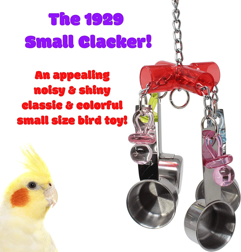 Bonka Bird Toys 1929 Small Clacker Stainless Steel Acrylic Colorful Pacifier Parrot Parrotlet Beak Animals & Pet Supplies > Pet Supplies > Bird Supplies > Bird Toys Bonka Bird Toys   