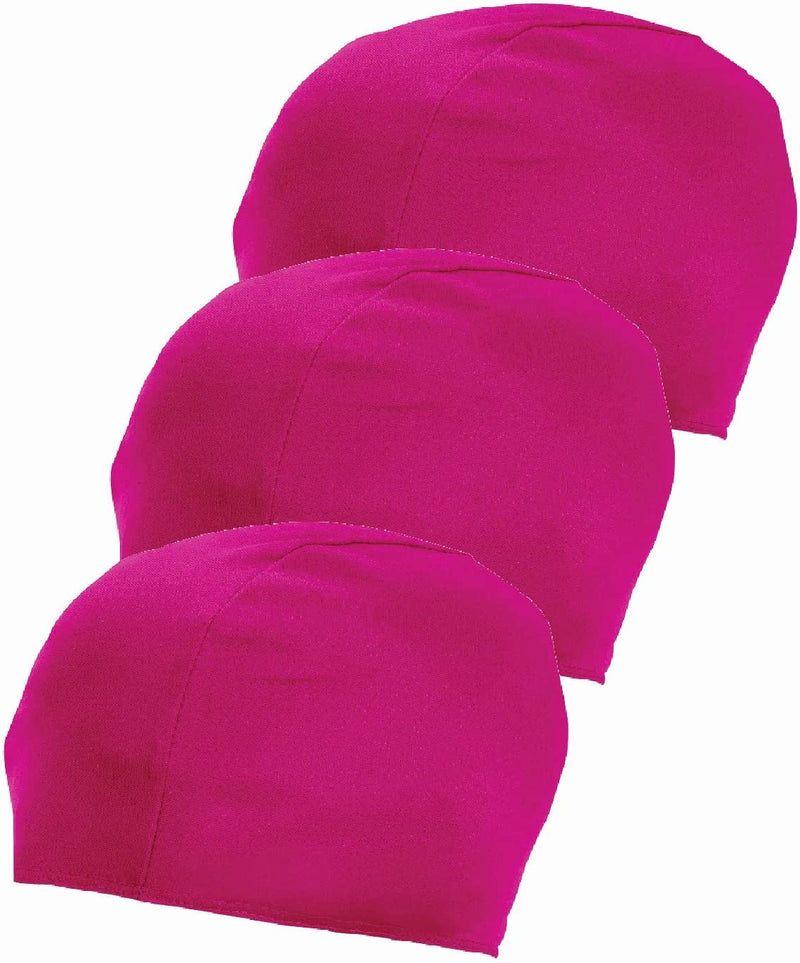 Swim Cap Comfortable Stretch/Spandex - Kids/Adults - Fits Kids with All Hair Length and Adult Short Hair Sporting Goods > Outdoor Recreation > Boating & Water Sports > Swimming > Swim Caps Abstract 3 PACK - FUCHSIA-HOT PINK  