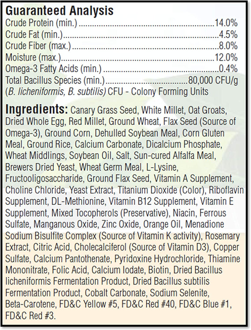 Kaytee Forti-Diet Egg-Cite Pet Bird Food for Cockatiels, 5 Pound Animals & Pet Supplies > Pet Supplies > Bird Supplies > Bird Food Central Garden & Pet   
