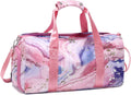 Girls Dance Duffle Bag，Gymnastics Sports Bag for Girls, Kids Small Overnight Weekender Carry on Travel Bag with Shoe Compartment and Wet Pocket Panda Home & Garden > Household Supplies > Storage & Organization Octsky 07-Pink Marble  