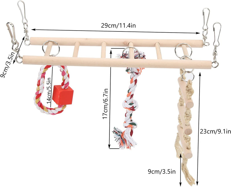 Bird Suspension Bridge Wooden Molar Claws Grinding Bird Swing Ladder Toy for Parrots Cockatiels Cage Accessories Animals & Pet Supplies > Pet Supplies > Bird Supplies > Bird Cages & Stands Camidy   