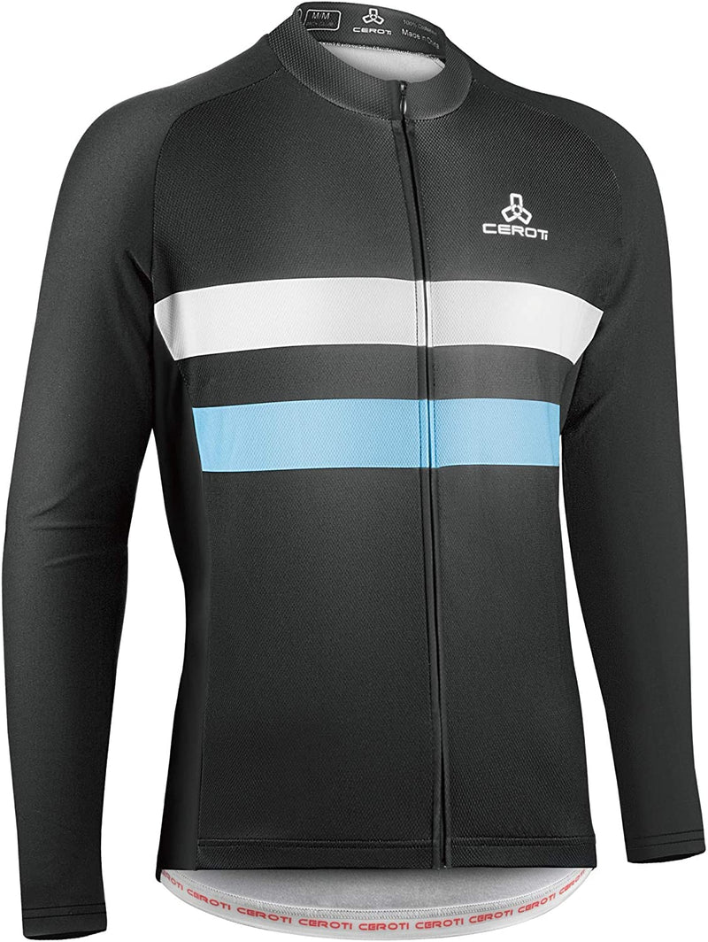 CEROTIPOLAR Standard Fit Cycling Bike Jerseys Fleeced, Fall Winter Long Sleeve Bicycle Jackets Sporting Goods > Outdoor Recreation > Cycling > Cycling Apparel & Accessories CEROTIPOLAR Standard Fit/Black-1 X-Large 
