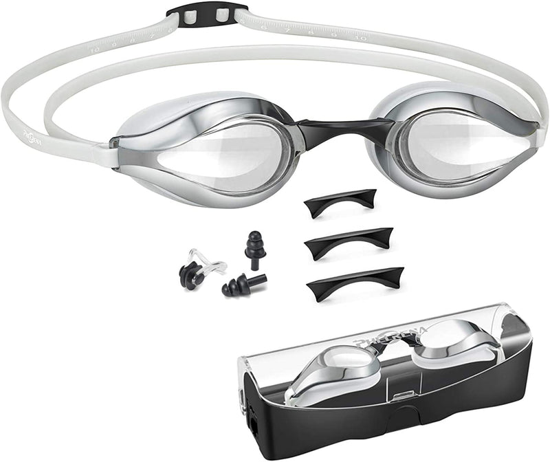 Swimming Goggles, with Scale Head Strap Swim Goggles, Clear Vision anti Fog & Glare No Leaking for Adult Kids