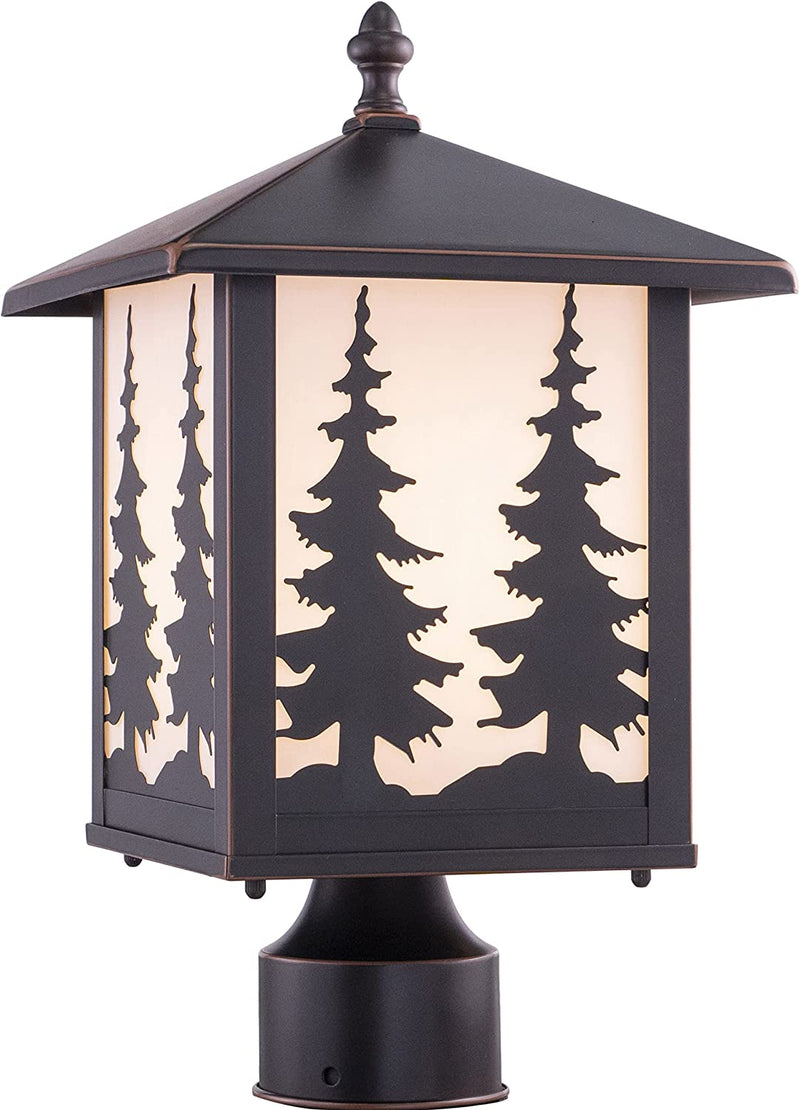 VAXCEL Trail Bronze Rustic Horse Cowboy Square Outdoor Flush Mount Ceiling Light Home & Garden > Lighting > Lighting Fixtures > Chandeliers Vaxcel Tree Post Lamp 