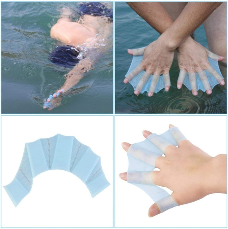 Detectorcatty Silicone Swimming Hand Fins Flippers Palm Finger Webbed Gloves Paddle Improve Resistant Swim Glove Equipment for Beginners Sporting Goods > Outdoor Recreation > Boating & Water Sports > Swimming Detectorcatty   