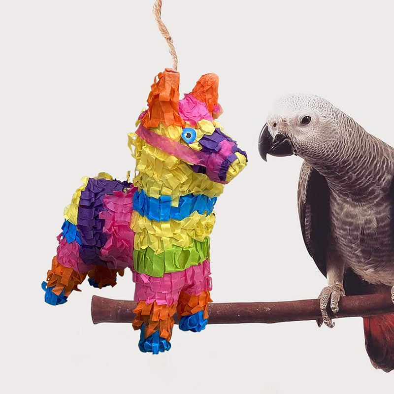 Fetch-It Pets 9" Donkey Shaped Piñata Bird Toy Suitable for Small Medium and Large Parrots Budgies Parakeets Cockatiels Lovebirds and Cockatoos