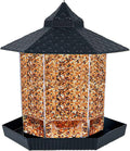 Twinkle Star Wild Bird Feeder Hanging for Garden Yard outside Decoration, Hexagon Shaped with Roof Animals & Pet Supplies > Pet Supplies > Bird Supplies > Bird Cage Accessories > Bird Cage Food & Water Dishes Twinkle Star Black  
