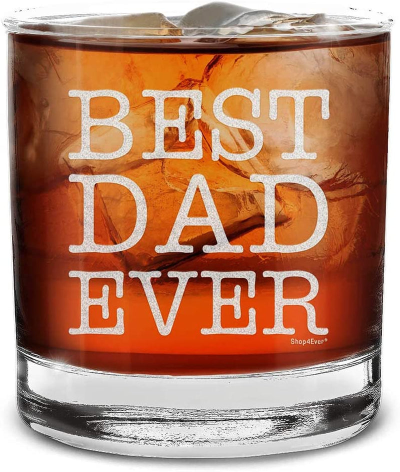 Shop4Ever Best Dad Ever Engraved Whiskey Glass Father'S Day Gift for Dad Home & Garden > Kitchen & Dining > Barware shop4ever   