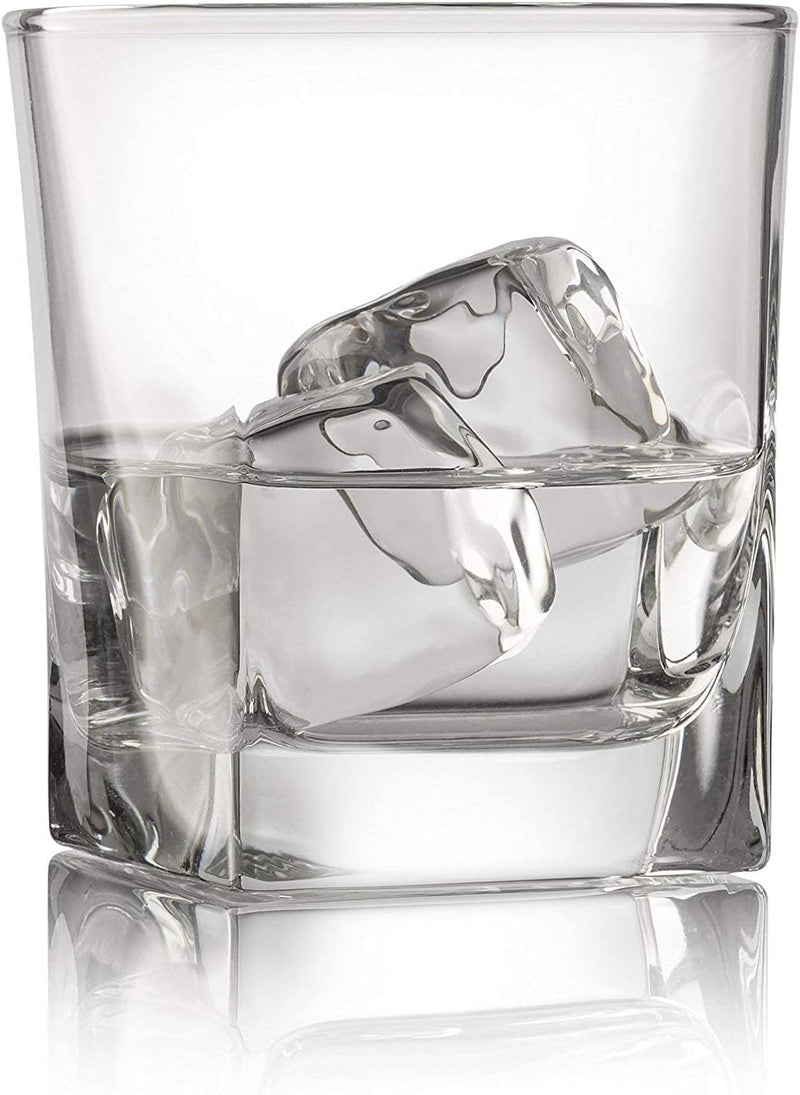 Double Old Fashioned Whiskey Glass (Set of 4) with Granite Chilling Stones - 10 Oz Heavy Base Rocks Barware Glasses for Scotch, Bourbon and Cocktail Drinks Home & Garden > Kitchen & Dining > Barware Red Rocks   