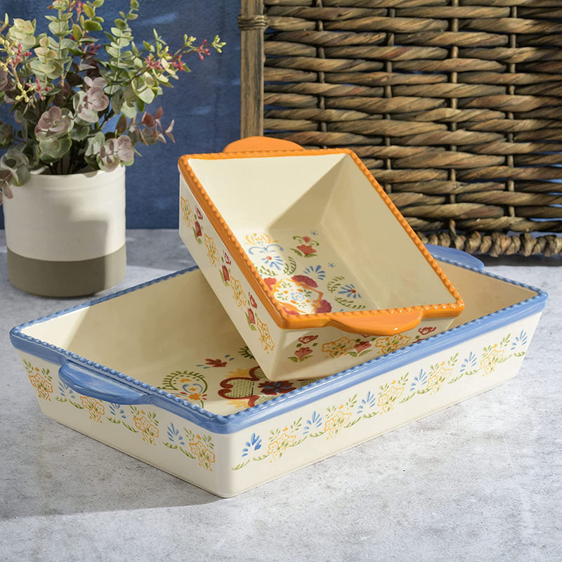 Laurie Gates by Gibson Hand Painted Tierra Mix and Match Bakeware Set, 2-Piece Bakeware Set (1.6Qt & 3.9Qt), Assorted Home & Garden > Kitchen & Dining > Cookware & Bakeware Laurie Gates   