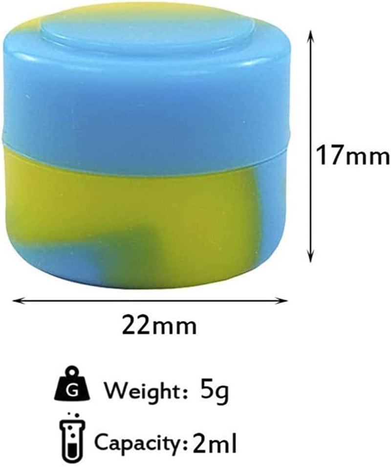 2ML Silicone Containers 100Pcs Non-Stick Wax Containers Multi Use Storage Jars Oil Concentrate Bottles Assorted Colors Home & Garden > Decor > Decorative Jars Bangogo   