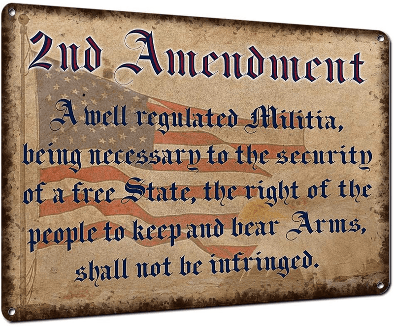 2nd Amendment, 12x16 Inch Metal Sign, Patriotic Americana Wall Decor for Gun Owners, Firing Ranges, Gun Room, Office, Gifts for Veterans, Active Military, Law Enforcement, NRA Members, RK3111 12x16 Home & Garden > Decor > Seasonal & Holiday Decorations Alamazookie 2nd Amendment 12"x16" 