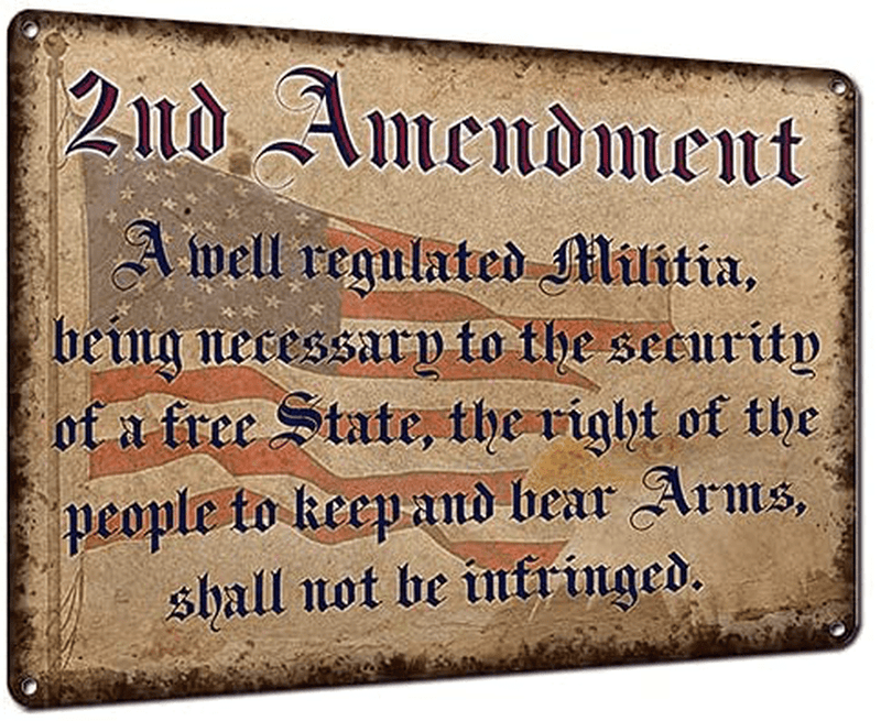 2nd Amendment, 12x16 Inch Metal Sign, Patriotic Americana Wall Decor for Gun Owners, Firing Ranges, Gun Room, Office, Gifts for Veterans, Active Military, Law Enforcement, NRA Members, RK3111 12x16 Home & Garden > Decor > Seasonal & Holiday Decorations Alamazookie   