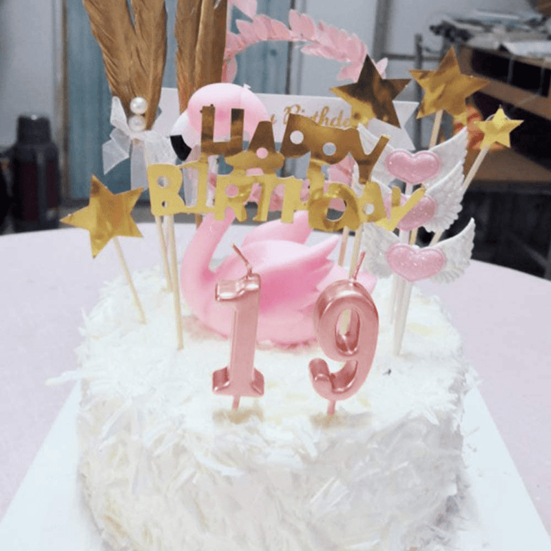 2nd Birthday Candle Two Years Pink Happy Birthday Number 2 Candles for Cake Topper Decoration for Party Kids Adults Numeral 20 23 12 26 29 21 27 62 25 Home & Garden > Decor > Home Fragrances > Candles XNOVA   