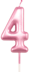 2nd Birthday Candle Two Years Pink Happy Birthday Number 2 Candles for Cake Topper Decoration for Party Kids Adults Numeral 20 23 12 26 29 21 27 62 25 Home & Garden > Decor > Home Fragrances > Candles XNOVA Number 4  