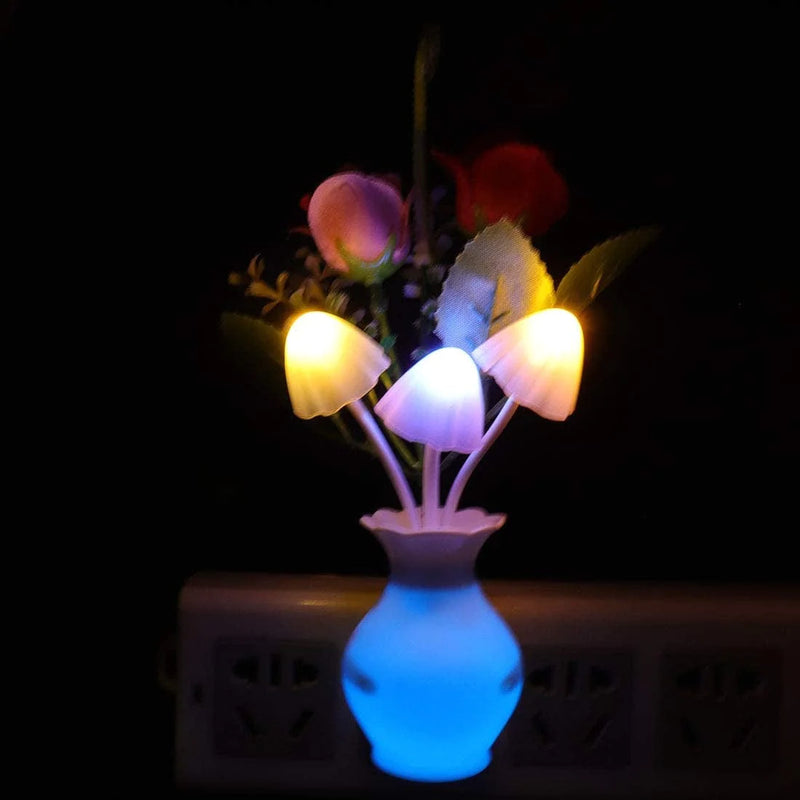 2Pack Plug in LED Night Light W/Auto Dusk to Dawn Sensor,Ausaye 0.5W Energy Saving Lamp Dream Nightlight Rose Flower Mushroom Night Lights for Kids Adults Bedroom,Bathroom,Living Room,Kitchen,Hallway