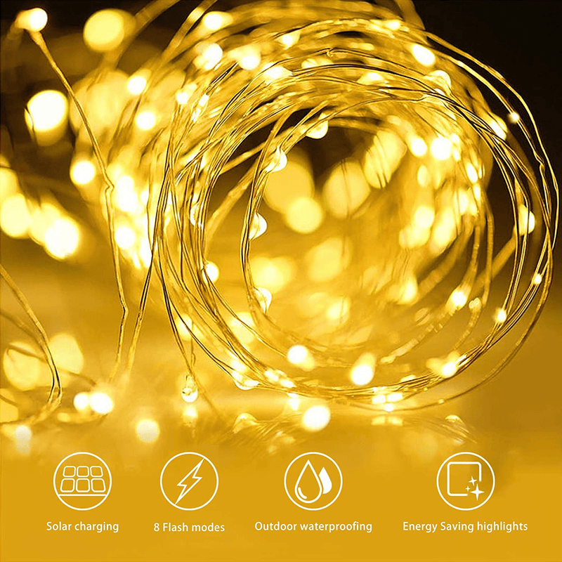 2Pack Solar String Lights Outdoor,256 LEDs 84Ft Total Large Lamp Beads Solar Lights Outdoor Waterproof Copper Wire 8 Modes Fairy Lights for Garden Party Wedding Yard Home Patio Decoration