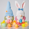 2Packs Easter Gnomes with LED Easter Eggs String Lights, Glowing Easter Decorations Gnome Dolls Easter Bunny Plush Doll Ornaments Rabbit Easter Gift Easter Decorations for the Home Home & Garden > Decor > Seasonal & Holiday Decorations BOMIER Style a  